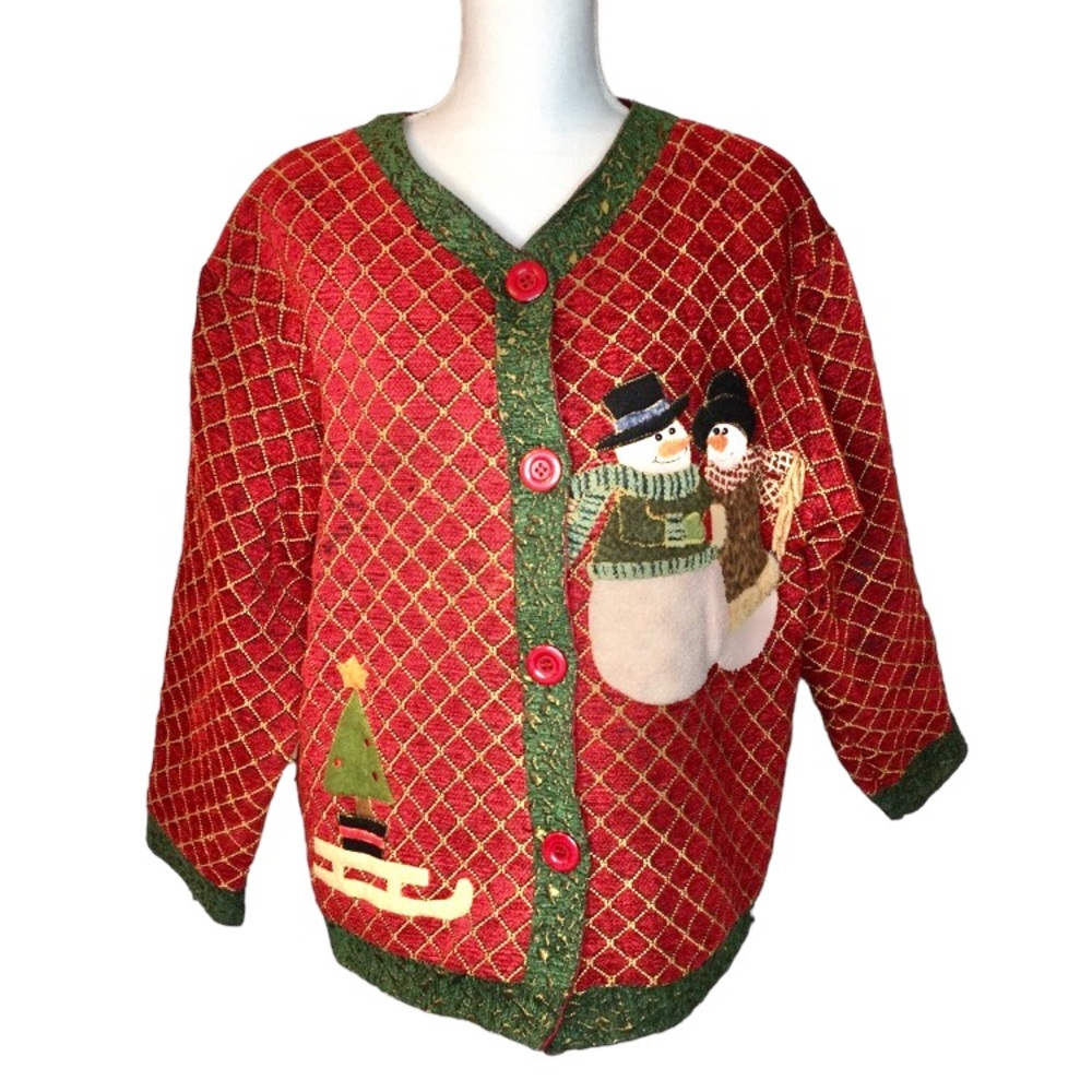 VINTAGE Tapestry Look Ugly Christmas Jacket XL/1X